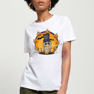 owl w/ hat halloween heat iron on t &hellip;