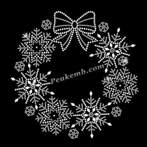 snowflake & bow circle xmas des …