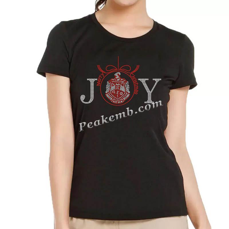 christmas JOY rhinestone letters w/ Delta Sigma Theta (??????) logo iron on transfers 3 christmas JOY rhinestone letters w/ Delta Sigma Theta (??????) logo iron on transfers