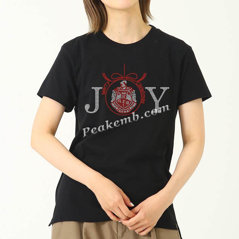 christmas JOY rhinestone letters w/ Delta Sigma Theta (??????) logo iron on transfers 6 christmas JOY rhinestone letters w/ Delta Sigma Theta (??????) logo iron on transfers - Image 4
