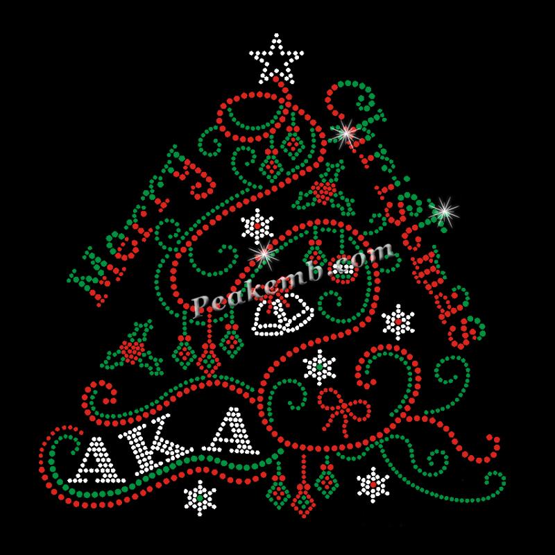 AKA rhinestone letters christmas tree design iron on transfers 8 AKA rhinestone letters christmas tree design iron on transfers - Image 6