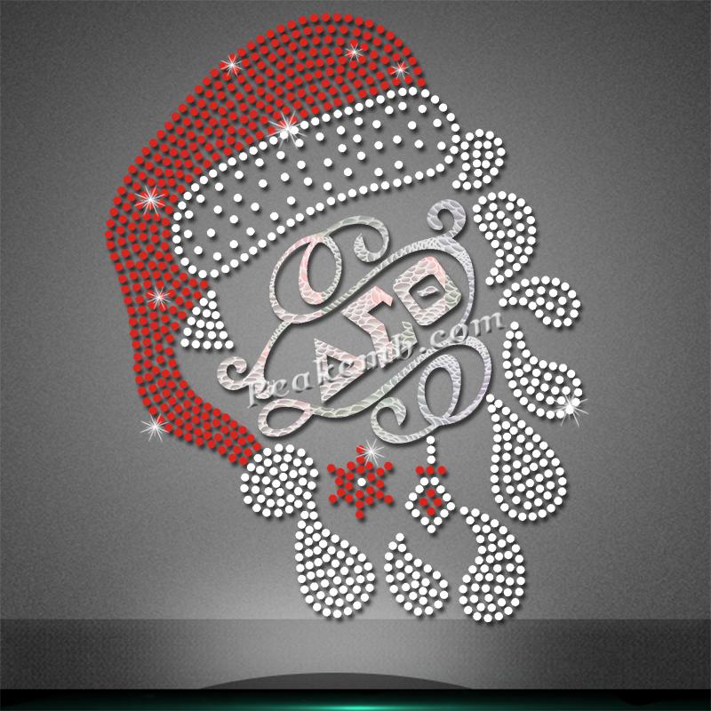 wholesale Delta Sigma Theta (??????) santa claus face design rhinestone iron on transfers 8 wholesale Delta Sigma Theta (??????) santa claus face design rhinestone iron on transfers - Image 6