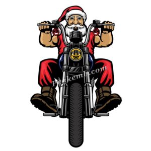santa riding a motorcycle christmas …