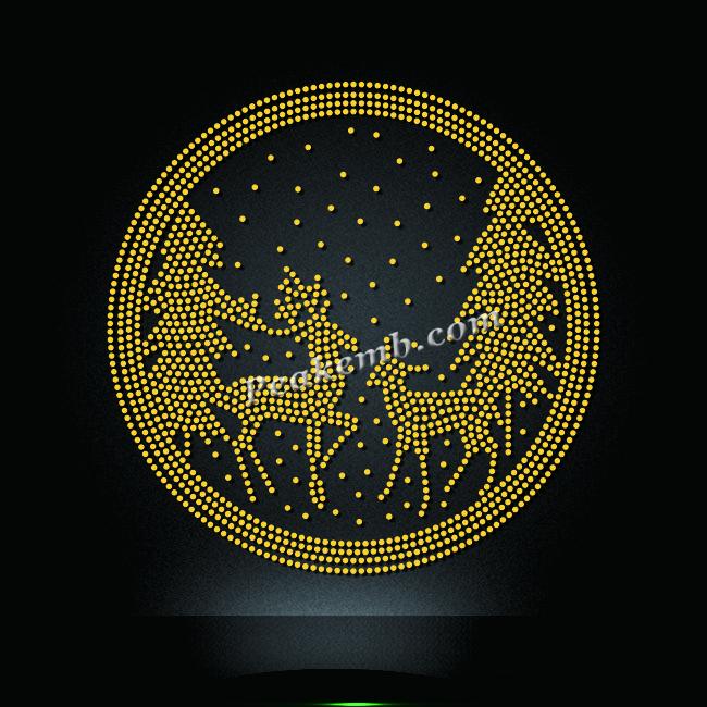 elk & christmas tree rhinestone iron on transfers for tshirt etc. 8 elk & christmas tree rhinestone iron on transfers for tshirt etc. - Image 6