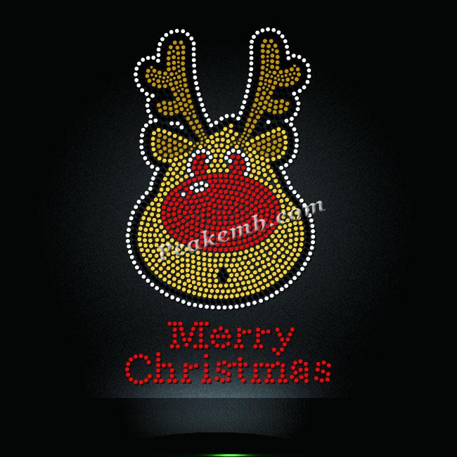 wholesale merry christmas w/ elk logo rhinestone iron on transfers for tshirt etc. 8 wholesale merry christmas w/ elk logo rhinestone iron on transfers for tshirt etc. - Image 6
