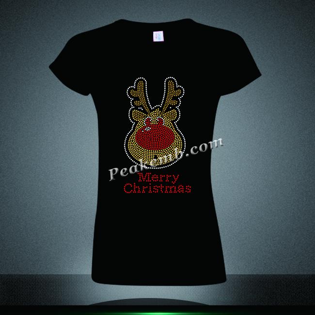 wholesale merry christmas w/ elk logo rhinestone iron on transfers for tshirt etc. 3 wholesale merry christmas w/ elk logo rhinestone iron on transfers for tshirt etc.