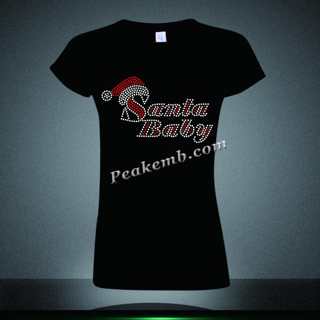 SANTA baby christmas rhinestone iron on transfers for tshirt etc. 5 SANTA baby christmas rhinestone iron on transfers for tshirt etc. - Image 3