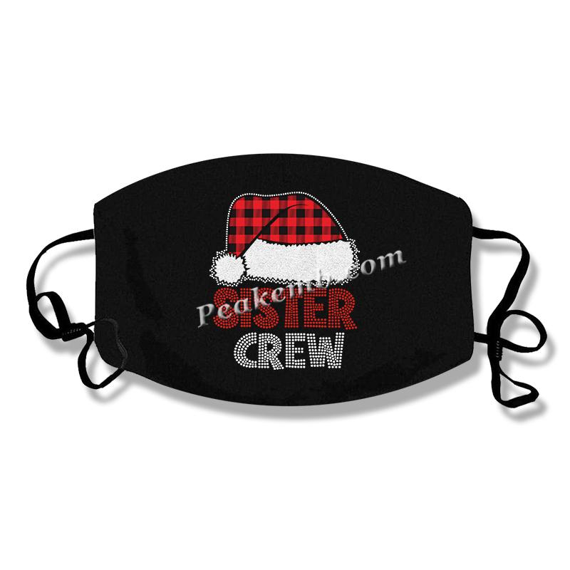 SISTER CREW rhinestone letters w/ christams hat design iron on transfers 7 SISTER CREW rhinestone letters w/ christams hat design iron on transfers - Image 5