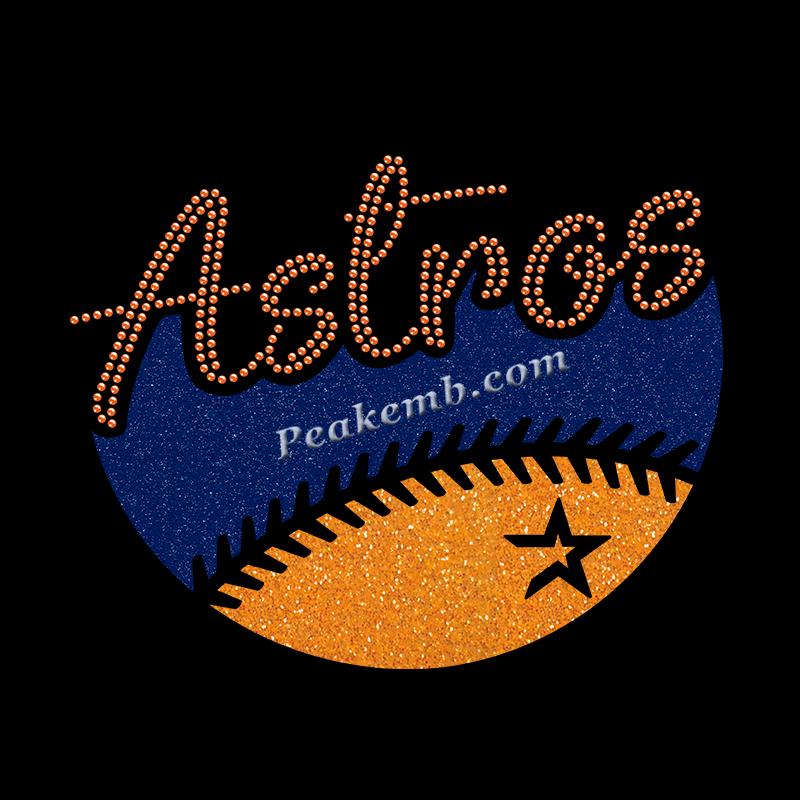 astros rhinestone letters baseball design iron on heat transfer 8 astros rhinestone letters baseball design iron on heat transfer - Image 6