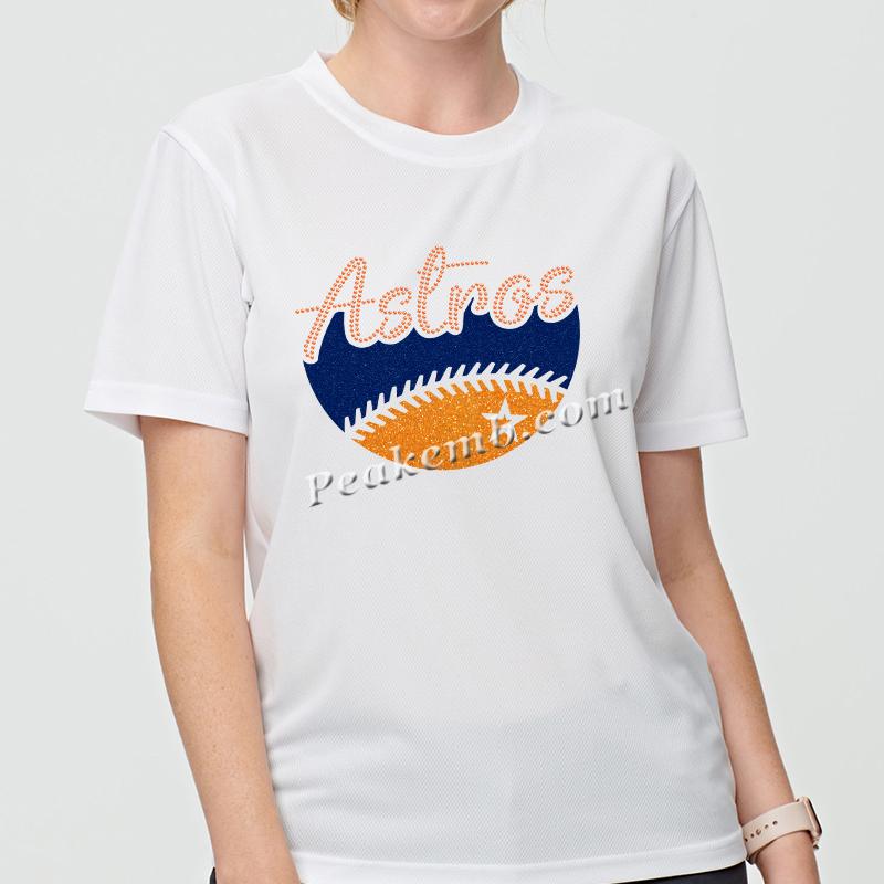 astros rhinestone letters baseball design iron on heat transfer 6 astros rhinestone letters baseball design iron on heat transfer - Image 4