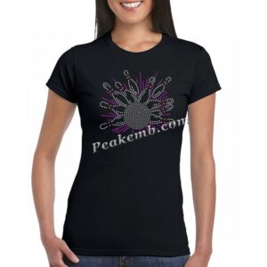 bowling design iron on rhinestone t &hellip;