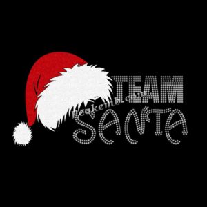 christmas hat w/ team santa rhinest …