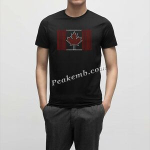 Maple leaf iron on rhinestone trans &hellip;