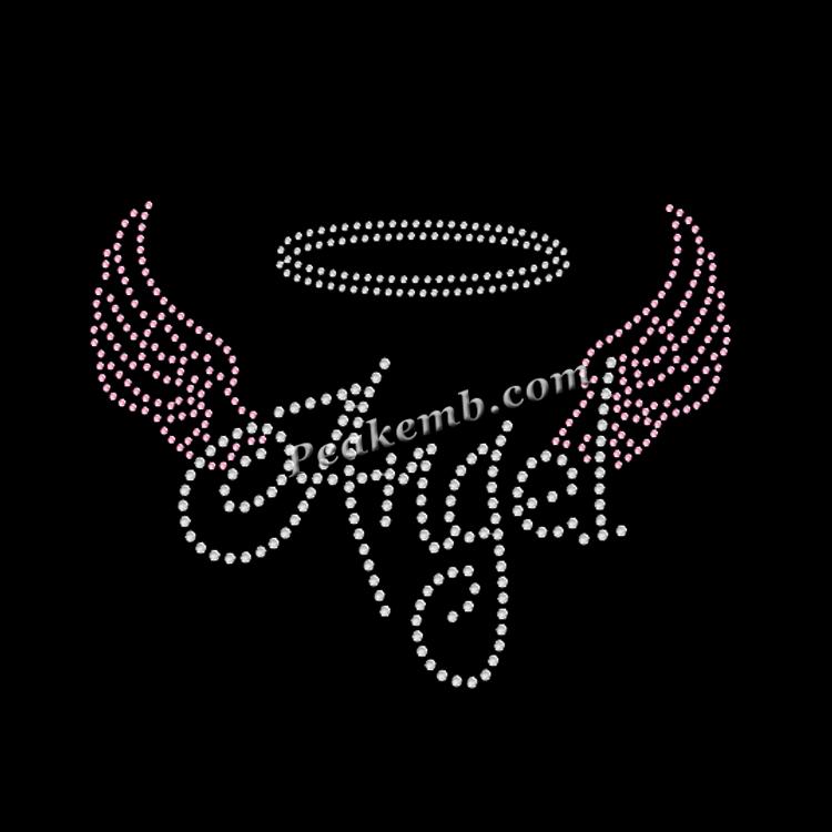wholesale angel letters w/ wing design iron on rhinestone transfer 7 wholesale angel letters w/ wing design iron on rhinestone transfer - Image 5