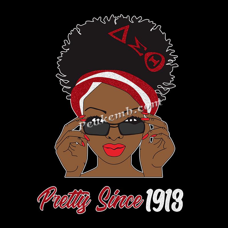 vinyl Delta Sigma Theta (??????) pretty since 1913 letters w/ afro girl heat iron on transfer 8 vinyl Delta Sigma Theta (??????) pretty since 1913 letters w/ afro girl heat iron on transfer - Image 6
