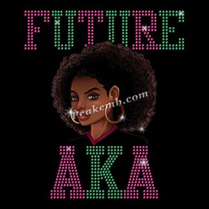 FUTURE Alpha Kappa Alpha letters w/ afro girl …