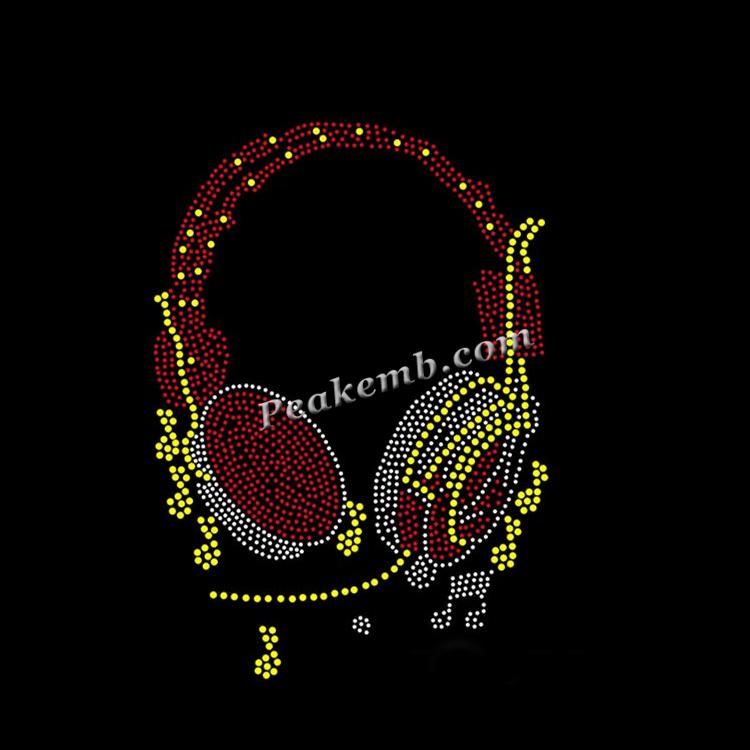 over-ear headphone iron on rhinestone transfer 7 over-ear headphone iron on rhinestone transfer - Image 5