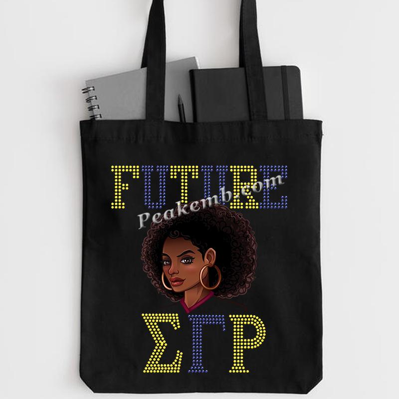 FUTURE Sigma Gamma Rho (??????) letters w/ afro girl design rhinestone iron on transfer 7 FUTURE Sigma Gamma Rho (??????) letters w/ afro girl design rhinestone iron on transfer - Image 5