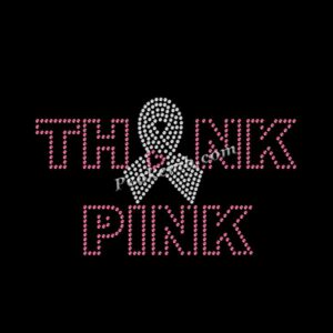 THINK PINK letters iron w/ ribbon o …
