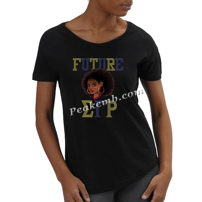 FUTURE Sigma Gamma Rho (??????) letters w/ afro girl design rhinestone iron on transfer 3 FUTURE Sigma Gamma Rho (??????) letters w/ afro girl design rhinestone iron on transfer