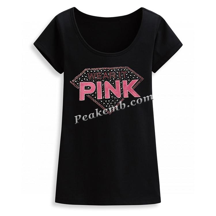 wholesale rhinestone wear it pink letters w/ image iron on transfer 6 wholesale rhinestone wear it pink letters w/ image iron on transfer - Image 4