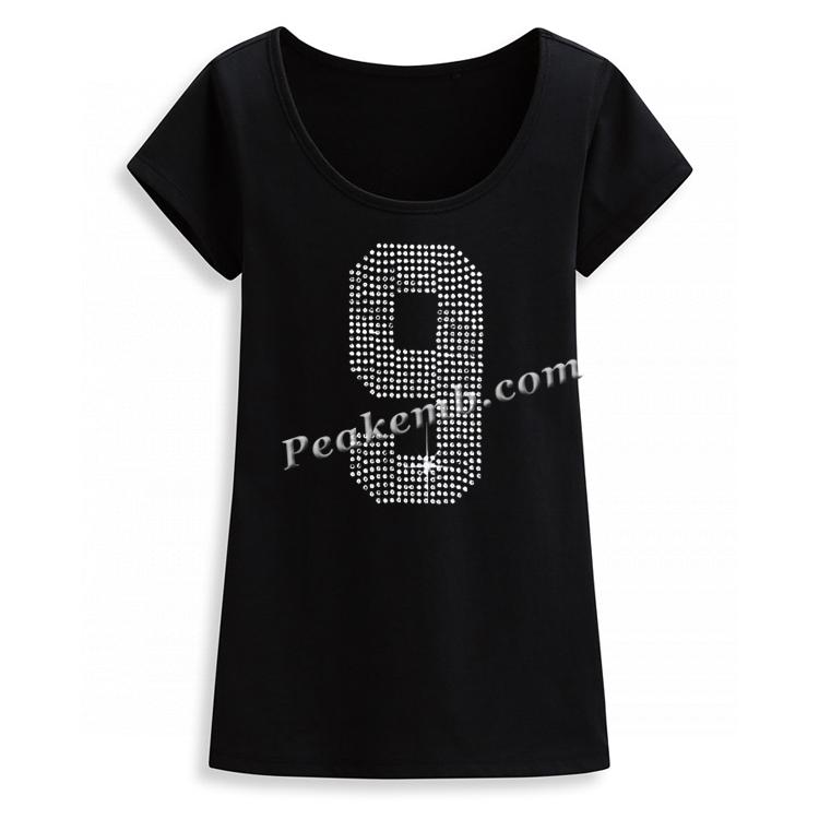 wholesale bling number 9 design iron on rhinestone transfer 6 wholesale bling number 9 design iron on rhinestone transfer - Image 4