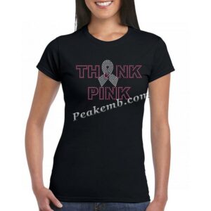 THINK PINK letters iron w/ ribbon o …