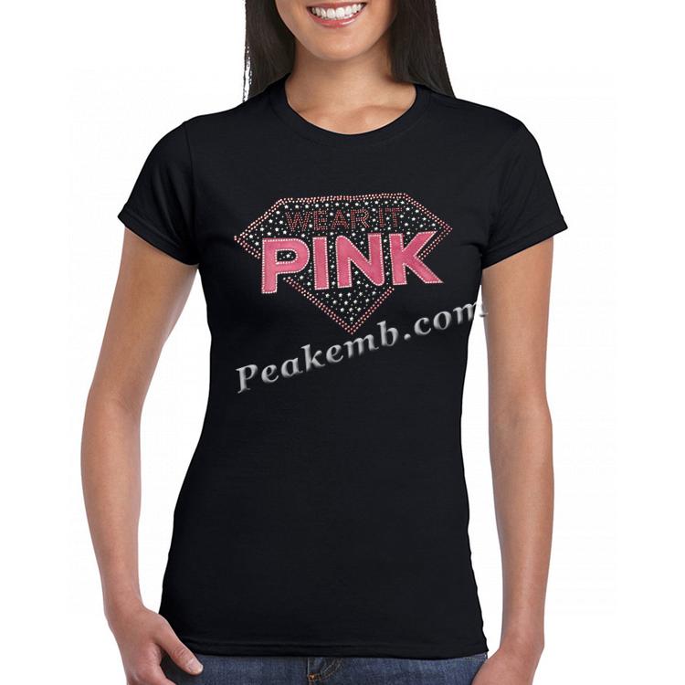 wholesale rhinestone wear it pink letters w/ image iron on transfer 5 wholesale rhinestone wear it pink letters w/ image iron on transfer - Image 3