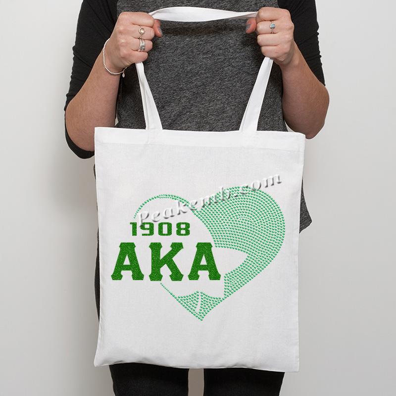 vinyl 1908 Alpha Kappa Alpha (??????) letters w/ rhinestone heart design iron on transfer 7 vinyl 1908 Alpha Kappa Alpha (??????) letters w/ rhinestone heart design iron on transfer - Image 5