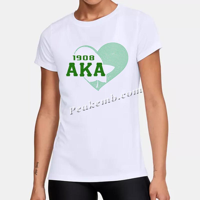 vinyl 1908 Alpha Kappa Alpha (??????) letters w/ rhinestone heart design iron on transfer 6 vinyl 1908 Alpha Kappa Alpha (??????) letters w/ rhinestone heart design iron on transfer - Image 4