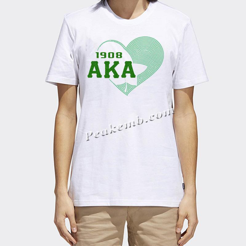 vinyl 1908 Alpha Kappa Alpha (??????) letters w/ rhinestone heart design iron on transfer 5 vinyl 1908 Alpha Kappa Alpha (??????) letters w/ rhinestone heart design iron on transfer - Image 3