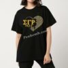 vinyl 1922 Sigma Gamma Rho (??????) letters w/ rhinestone heart design iron on transfer 1 258