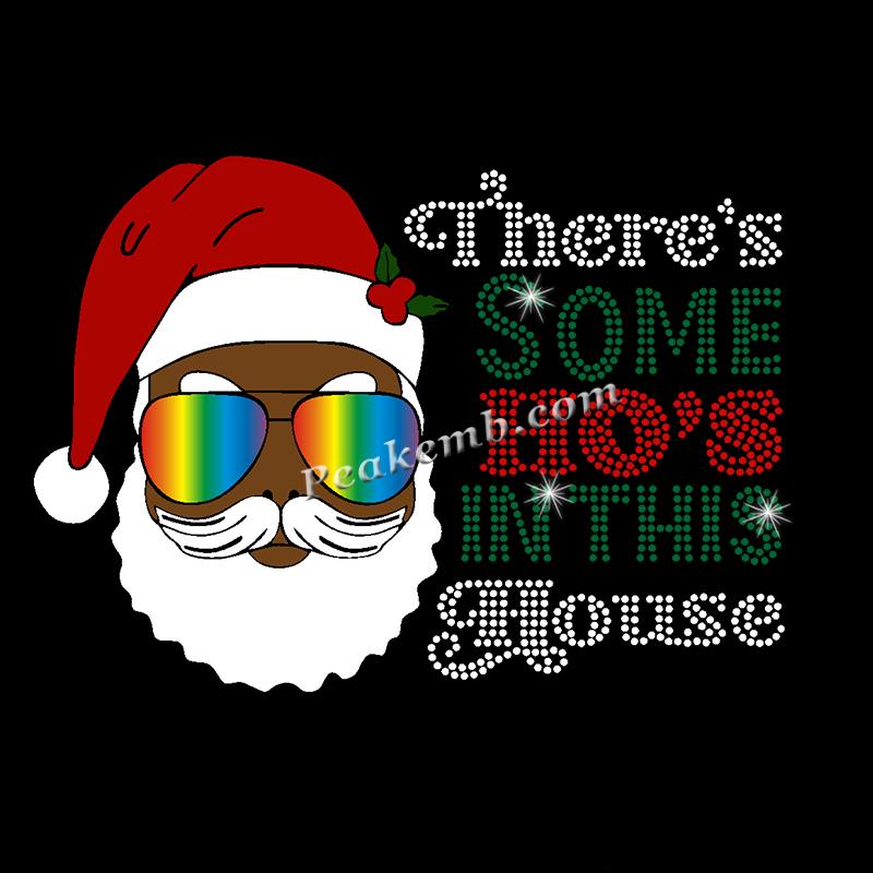 there's some ho's in this house letters w/ santa design rhinestone iron on transfer 8 there's some ho's in this house letters w/ santa design rhinestone iron on transfer - Image 6