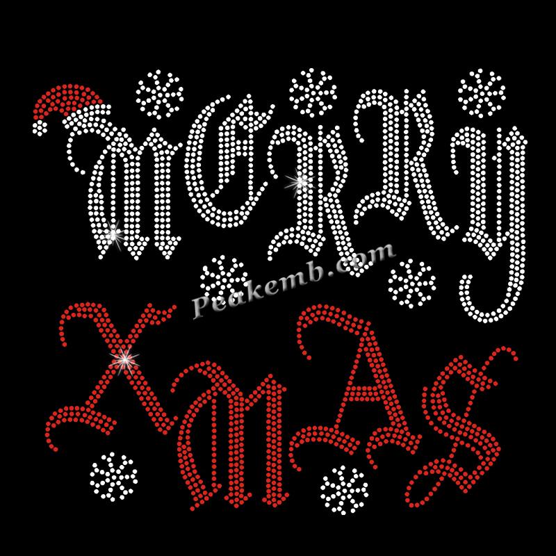 merry xmas letters w/ snowflake design rhinestone iron on transfer 8 merry xmas letters w/ snowflake design rhinestone iron on transfer - Image 6