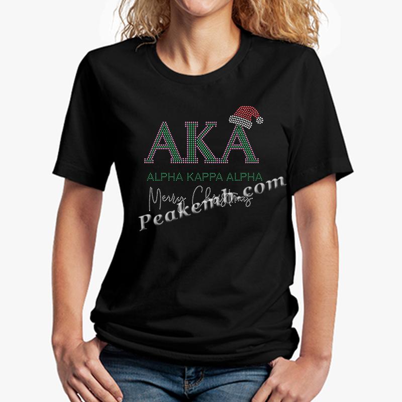 Alpha Kappa Alpha (??????) merry christmas rhinestone letters w/ hat iron on transfers 5 Alpha Kappa Alpha (??????) merry christmas rhinestone letters w/ hat iron on transfers - Image 3