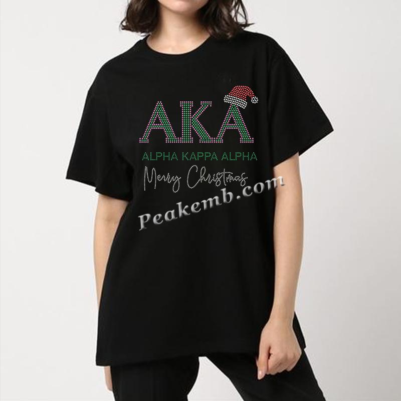 Alpha Kappa Alpha (??????) merry christmas rhinestone letters w/ hat iron on transfers 7 Alpha Kappa Alpha (??????) merry christmas rhinestone letters w/ hat iron on transfers - Image 5