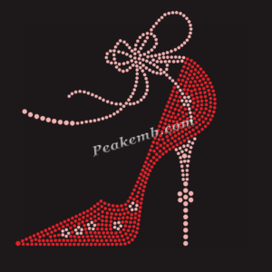 red high heel iron on rhinestone tr &hellip;