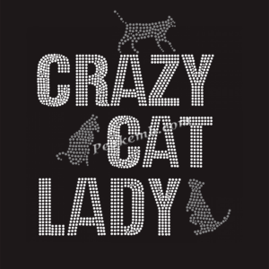 CRAZY CAT LADY letters iron on rhin &hellip;