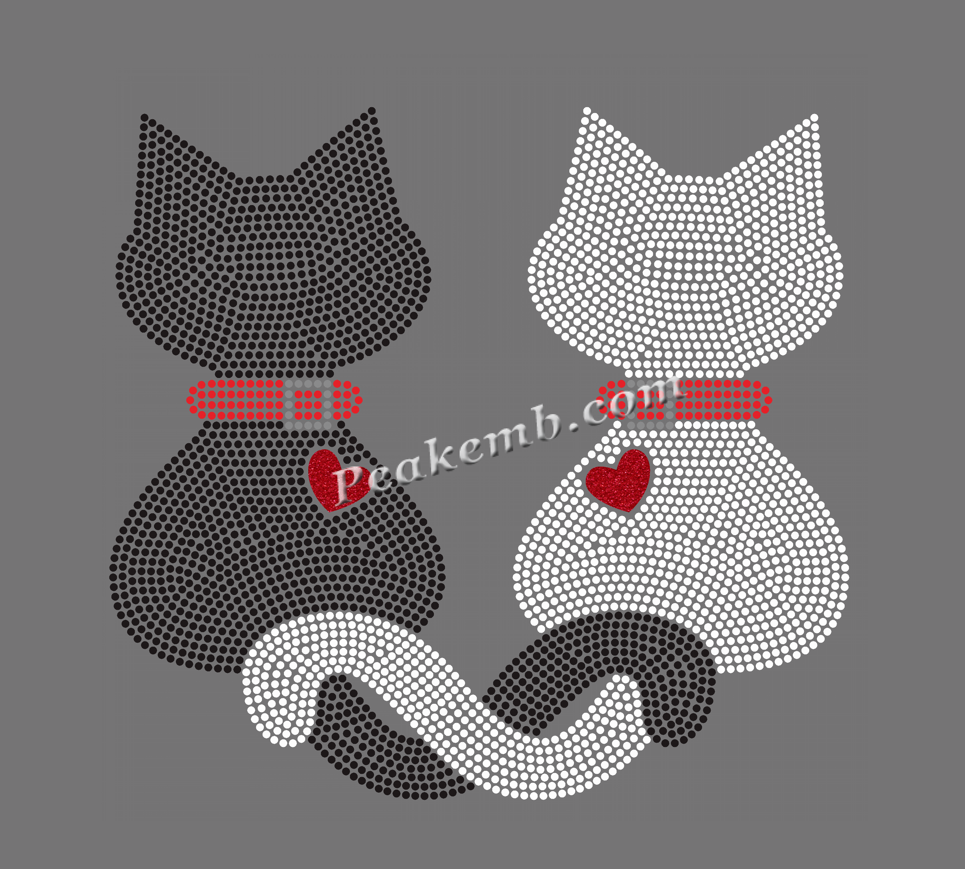 black & white cat iron on rhinestone transfer 3 black & white cat iron on rhinestone transfer