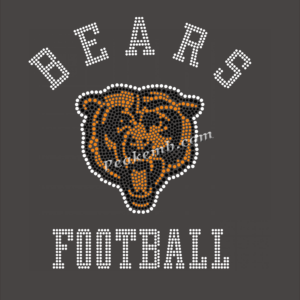 bear football letters w/ image iron …