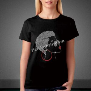 afro girl t shirt screen print tran &hellip;