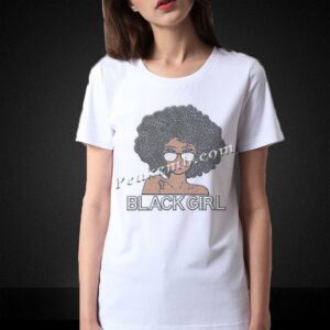 afro girl iron on screen print tran &hellip;