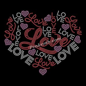 wholesale love heart design rhinest …