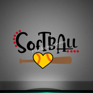 softball w/ heart rhinestone heat i &hellip;