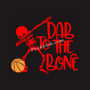 dab to the bone letters w/ skull ir …
