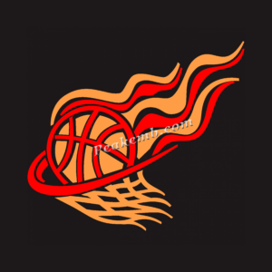 flame basketball iron on heat trans &hellip;