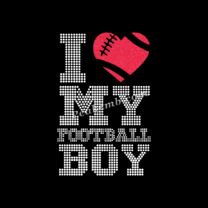 I ❤️ my football boy iron on rhines …