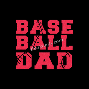 red base ball dad letters iron on h &hellip;