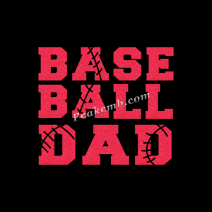 red base ball dad letters iron on h …