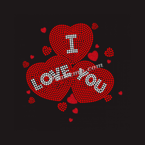 I love you rhinestone letters w/ he &hellip;